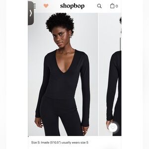 NWT Women's NAVY Deep V-Neck Long-Sleeve Top